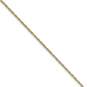 0.7mm, 10k Yellow Gold, Cable Rope Chain Necklace