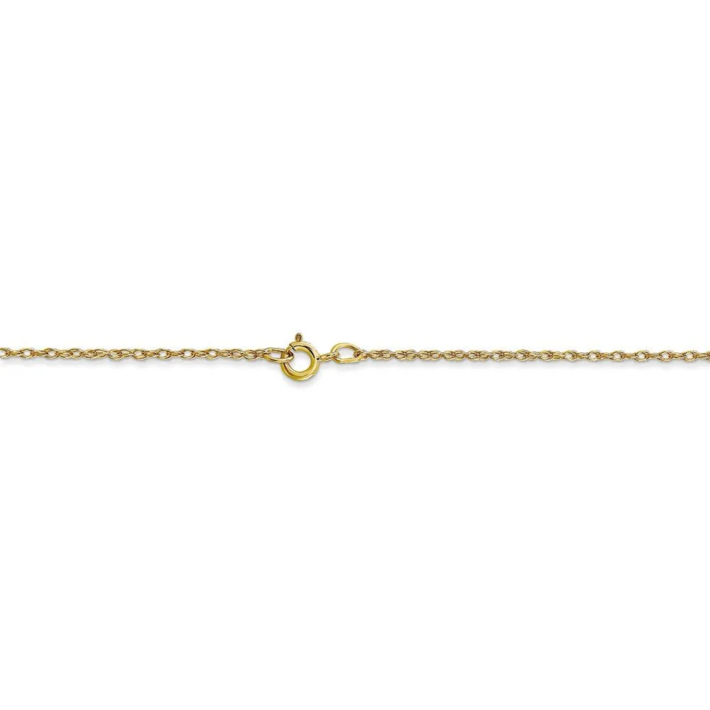 0.7mm, 10k Yellow Gold, Cable Rope Chain Necklace