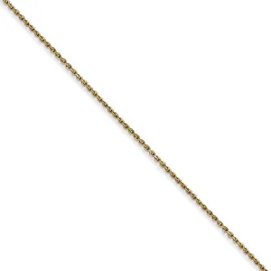 0.8mm, 14k Yellow Gold, Diamond Cut Cable Chain Necklace