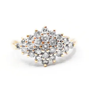 1.00ct Diamond Cluster Ring | Pre-Loved | 18K Yellow Gold