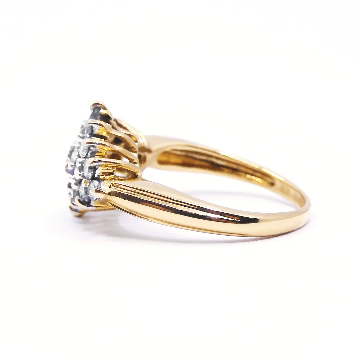 1.00ct Diamond Cluster Ring | Pre-Loved | 18K Yellow Gold