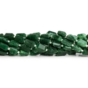 11x6mm Green Aventurine Faceted Nuggets 12 inch 28 beads