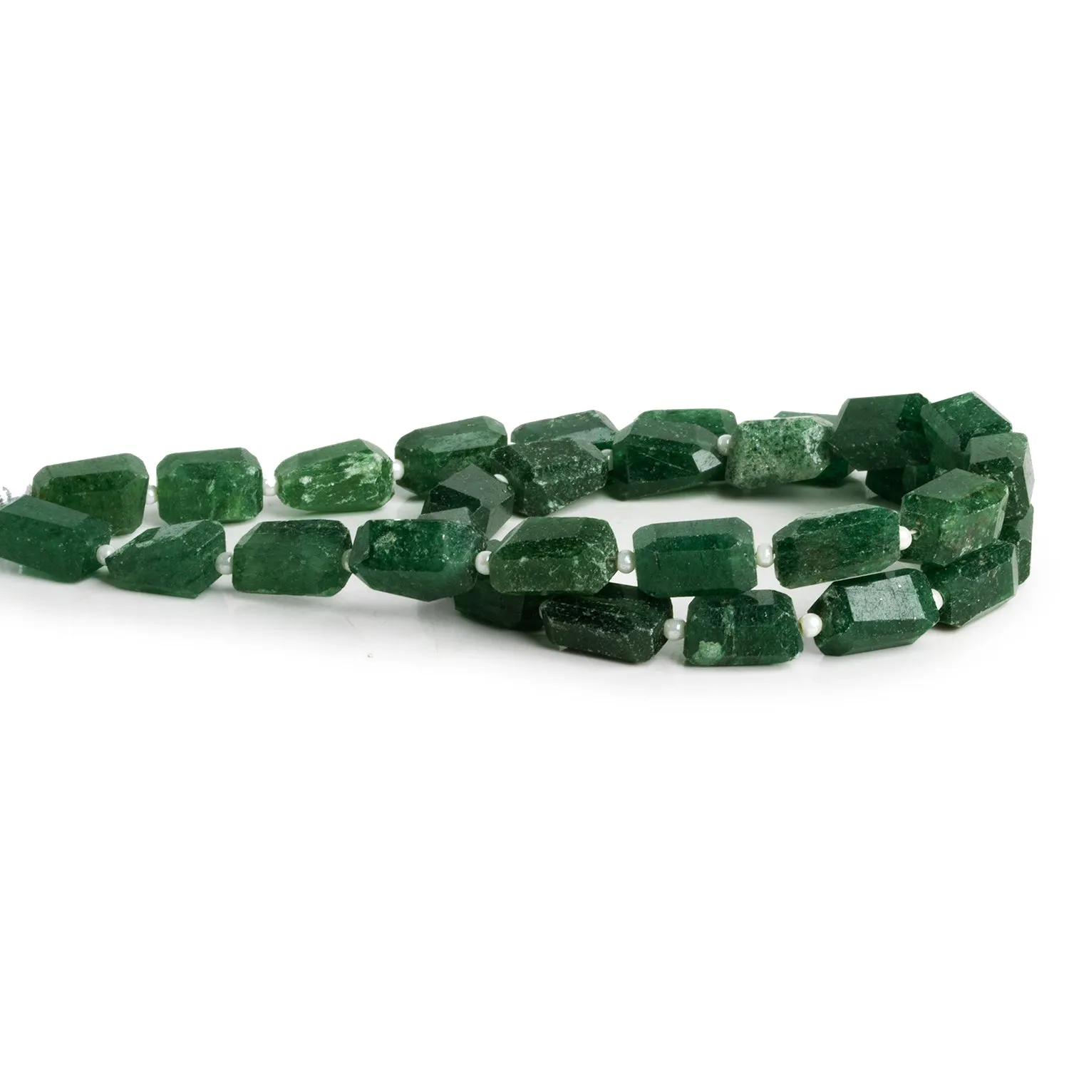 11x6mm Green Aventurine Faceted Nuggets 12 inch 28 beads