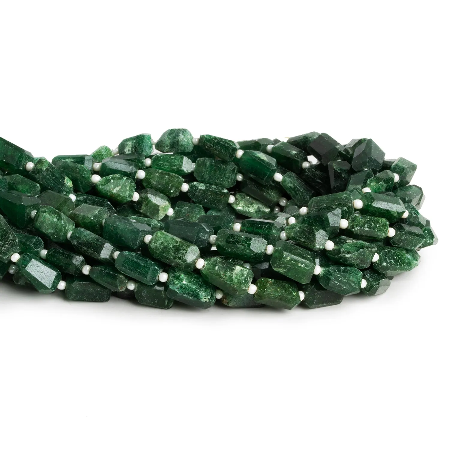 11x6mm Green Aventurine Faceted Nuggets 12 inch 28 beads