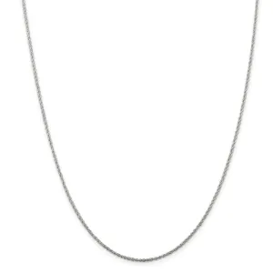 1.3mm Rhodium Plated Sterling Silver Solid Loose Rope Chain Necklace