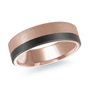 14K Rose Gold Ring from the Noir Collection by Malo - MRDA-149-65P