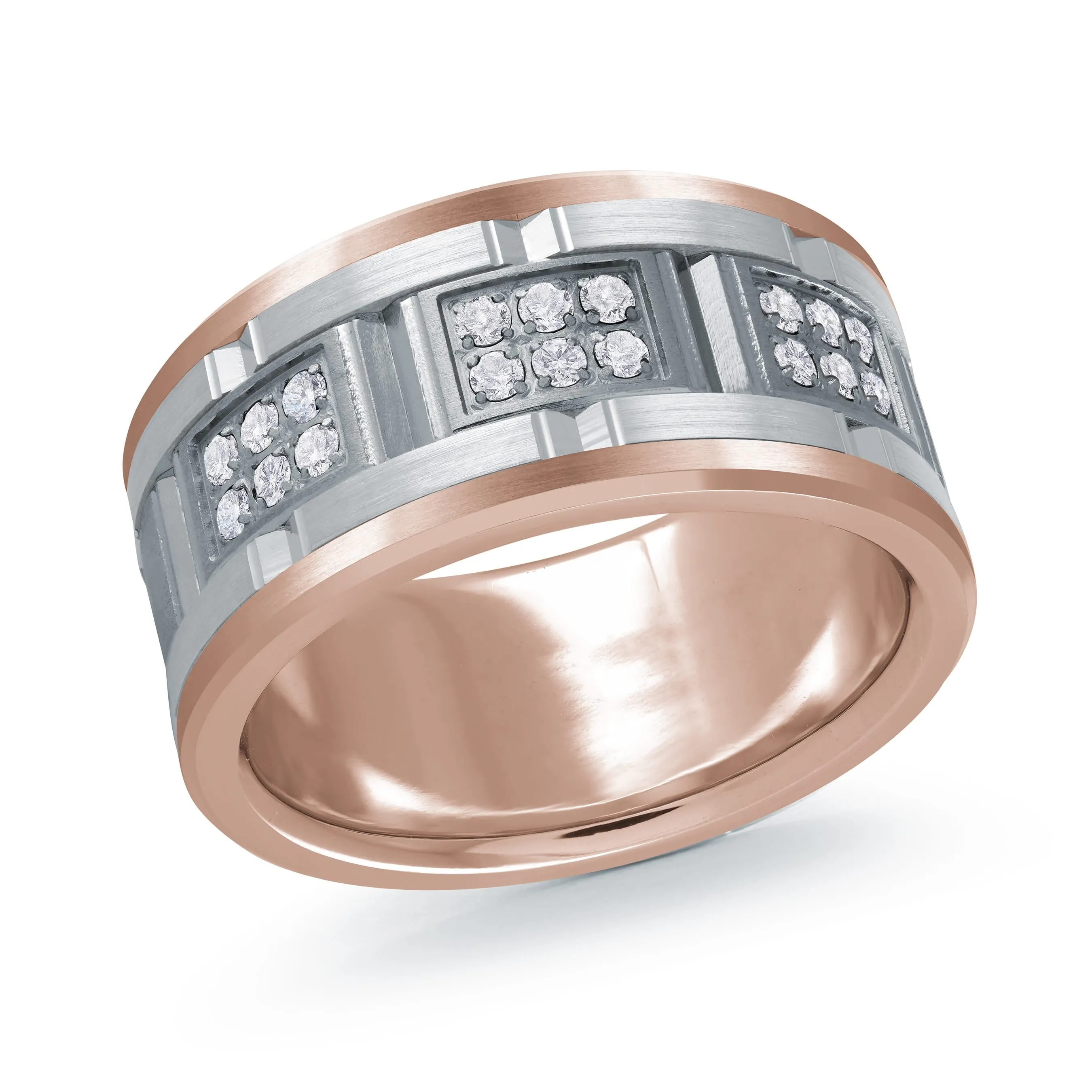 14K Rose Gold with 14K White Gold Ring from the Tantalum Collection by Malo - MRDTN-057-11PWD