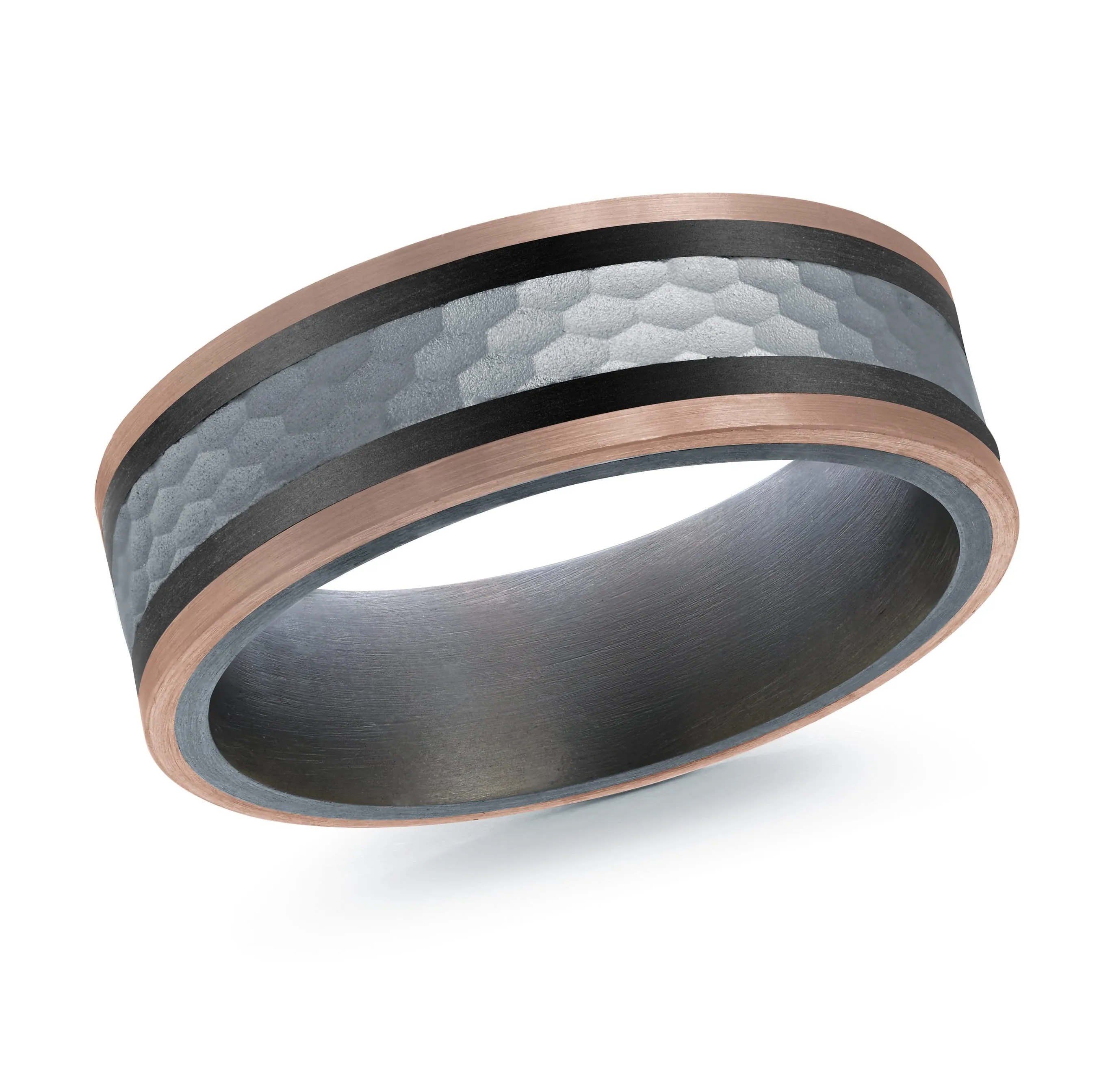 14K Rose Gold with 14K White Gold Ring from the Tantalum Collection by Malo - MRDTS-028-7PW