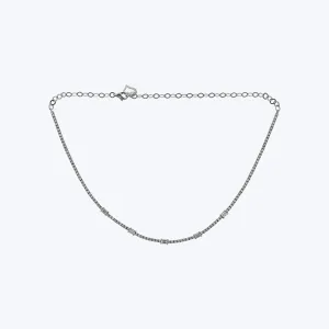 14K White Gold Diamond Choker