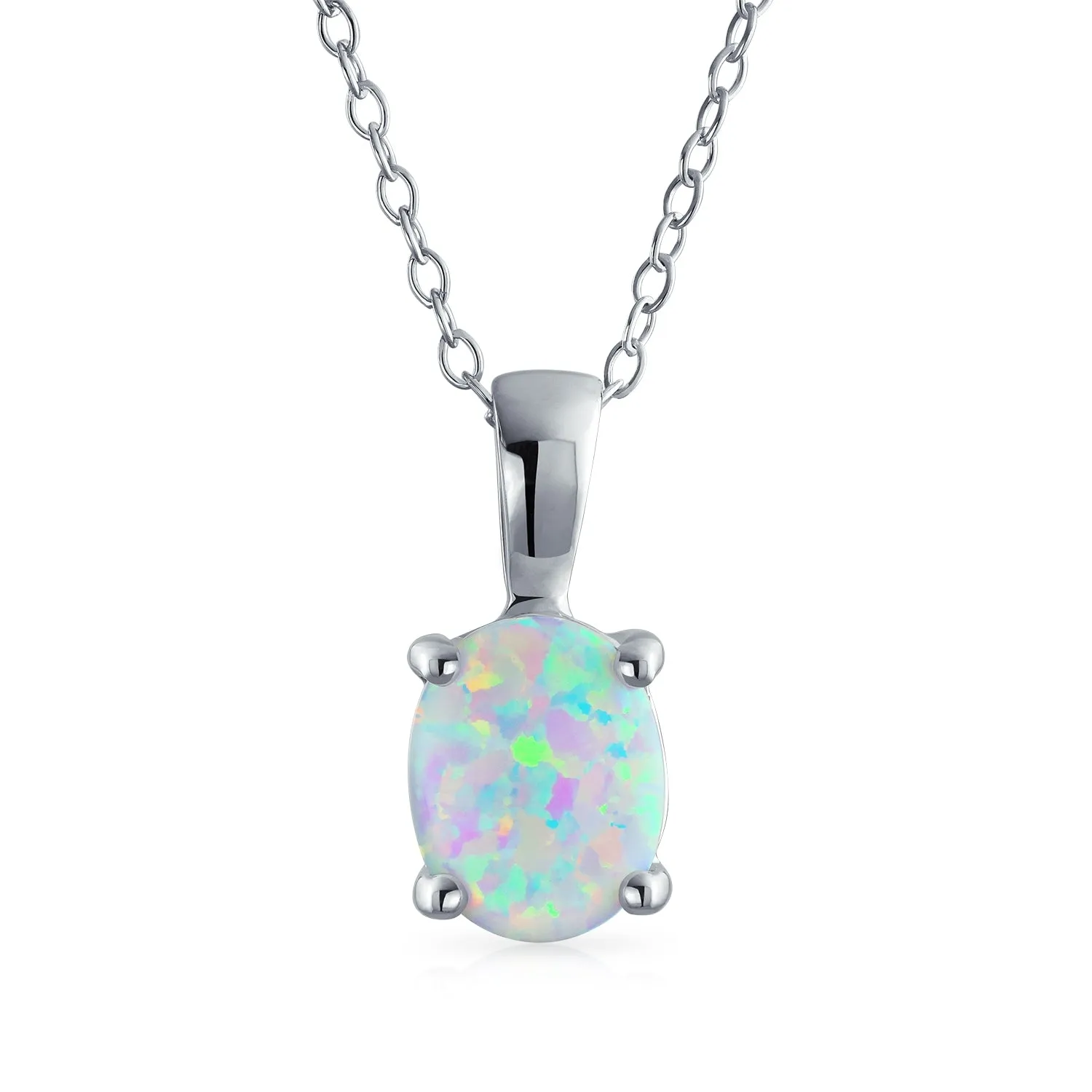 1CT Solitaire Oval Opal Pendant Necklace Rose Gold Plated .925 Silver