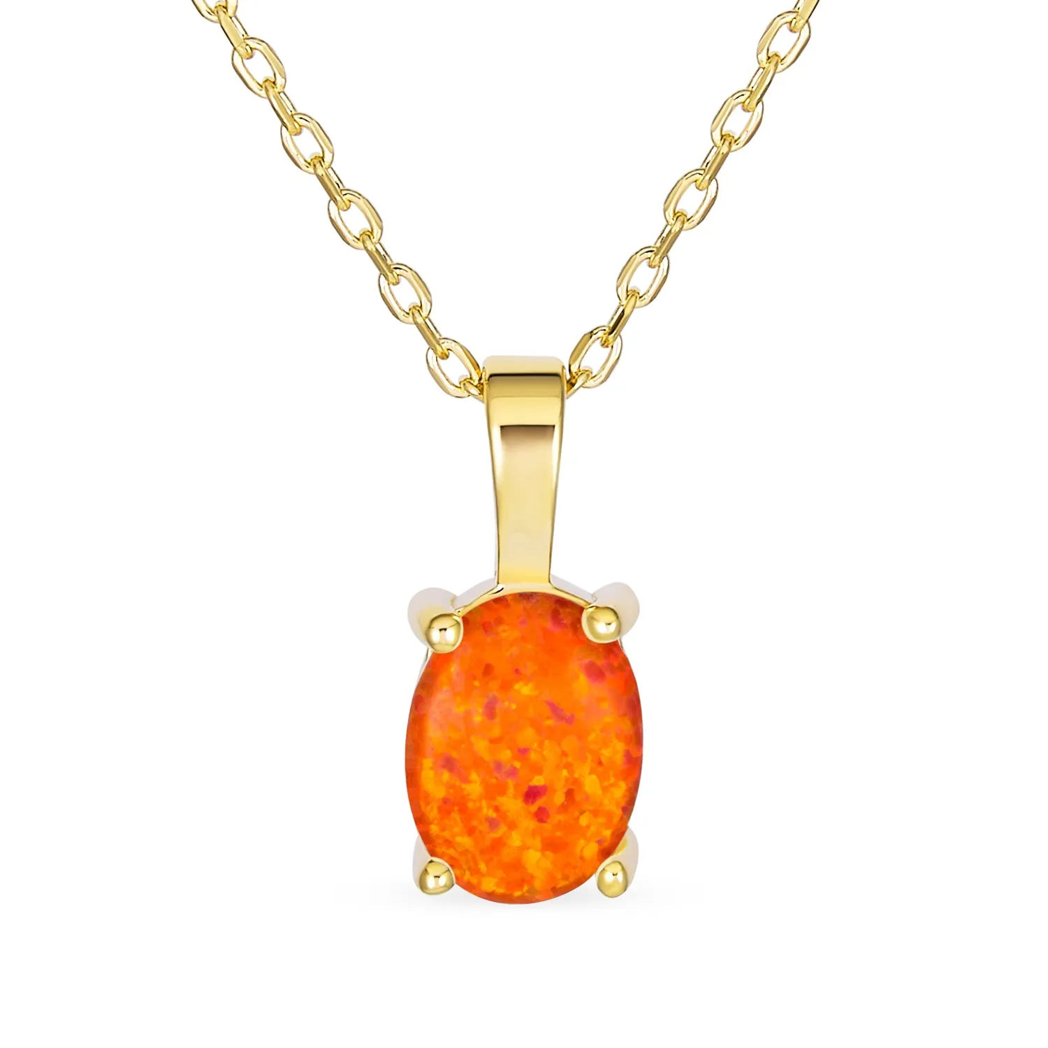 1CT Solitaire Oval Opal Pendant Necklace Rose Gold Plated .925 Silver