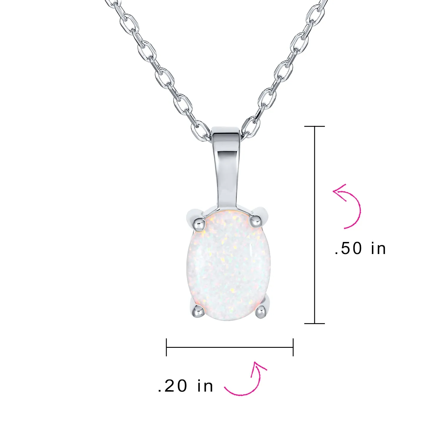 1CT Solitaire Oval Opal Pendant Necklace Rose Gold Plated .925 Silver