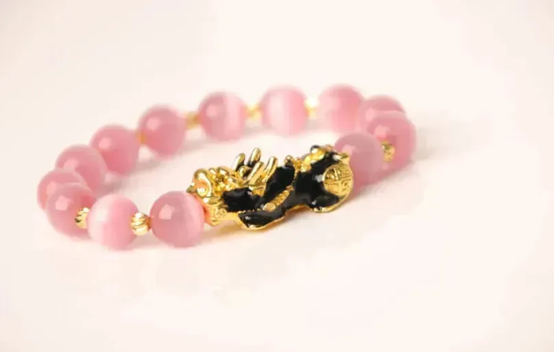 3D Gold Plated PiXiu Crystal Beaded Bracelet