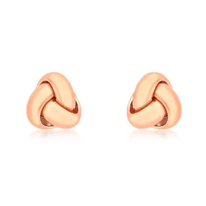 9ct Rose Gold Tiny Tri Knot Stud Earring