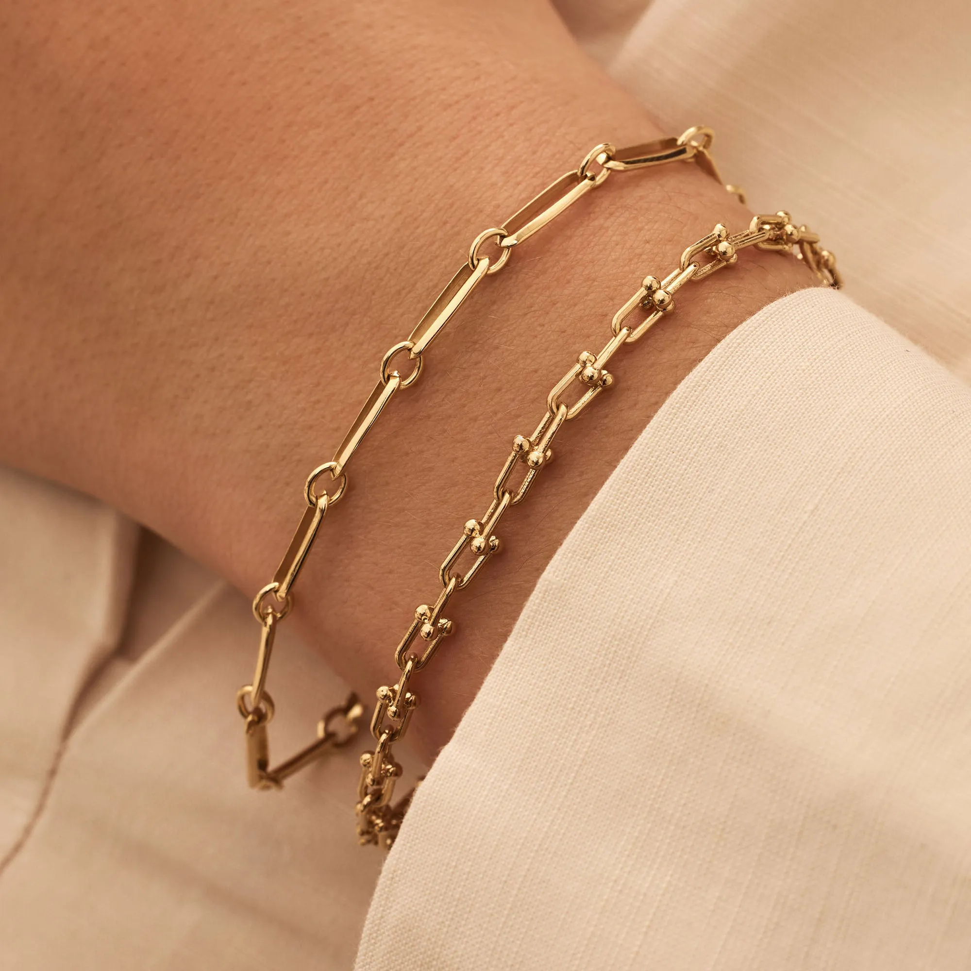 Aidee Raissa 14 karat gold link bracelet