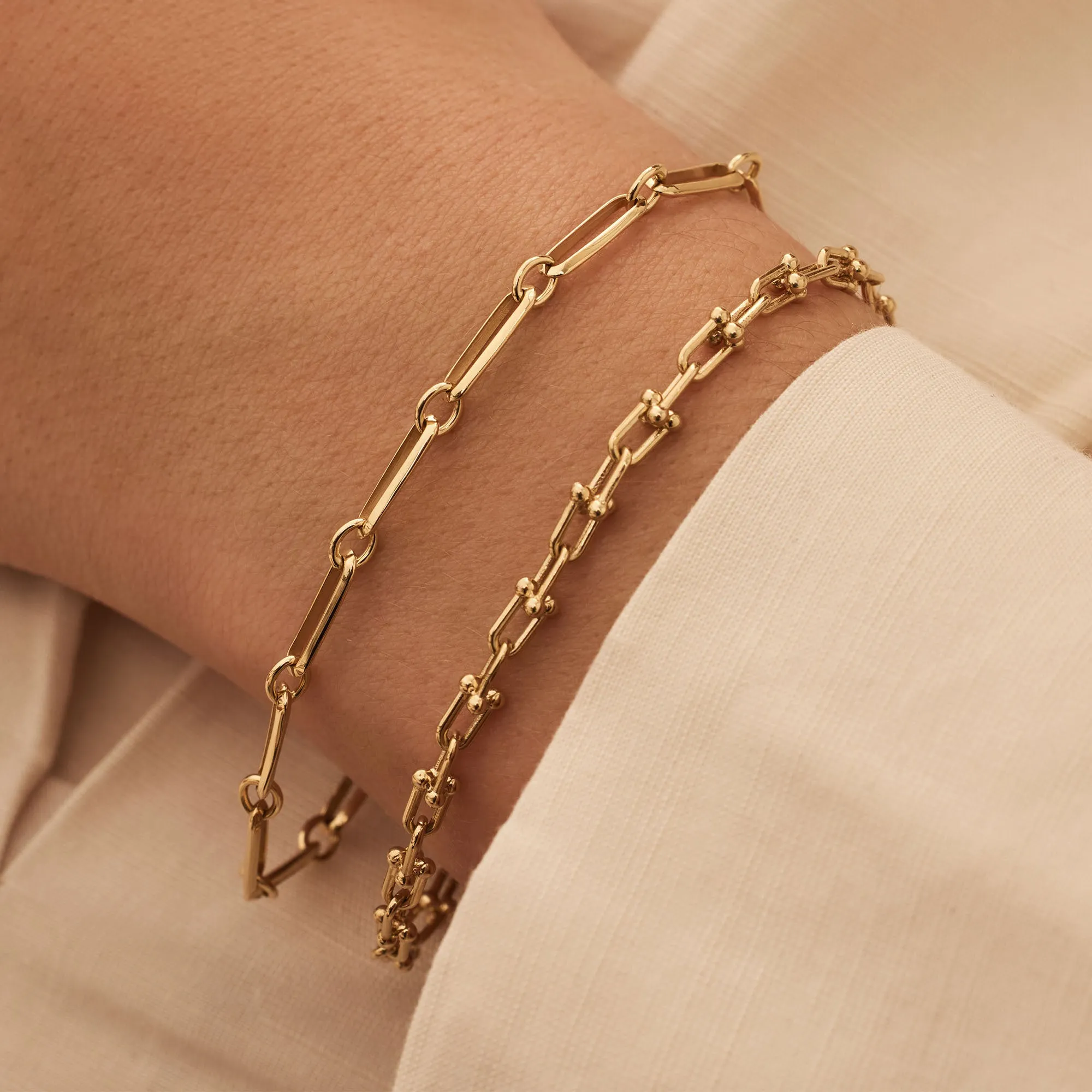 Aidee Raissa 14 karat gold link bracelet