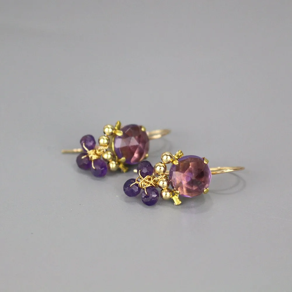 Amethyst Clover Earrings