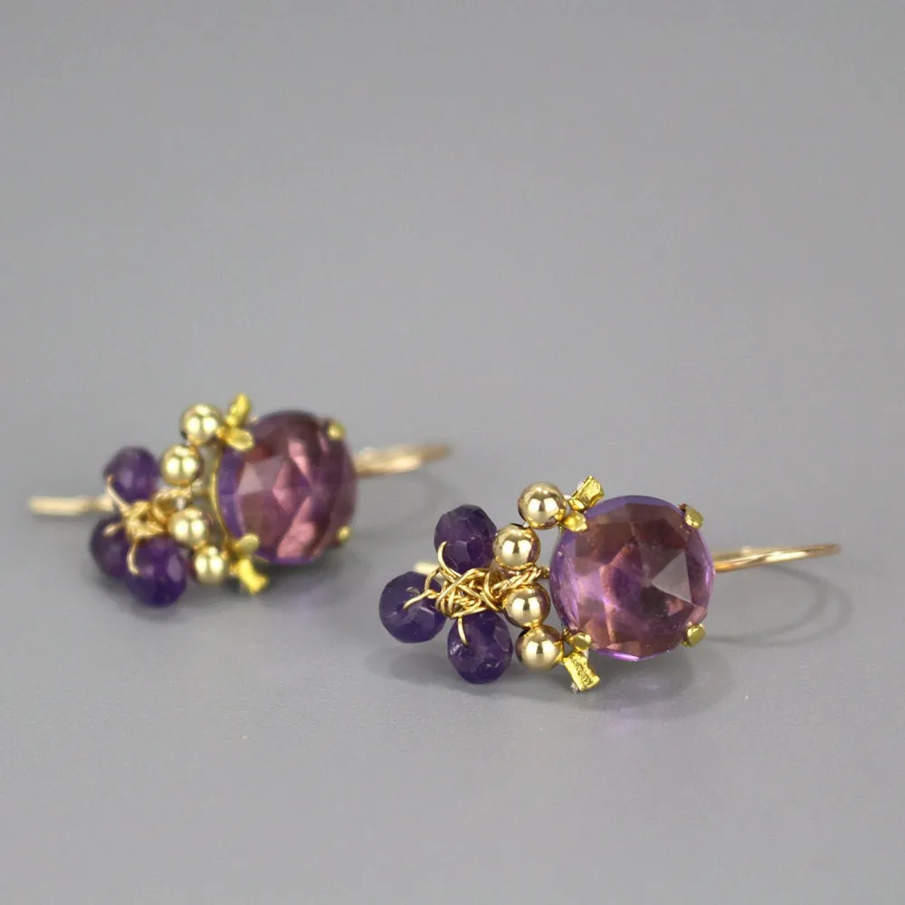 Amethyst Clover Earrings