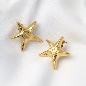 Astra | Statement Gold or Silver Star Statement Earrings