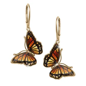 Baltic Amber Butterfly Earrings