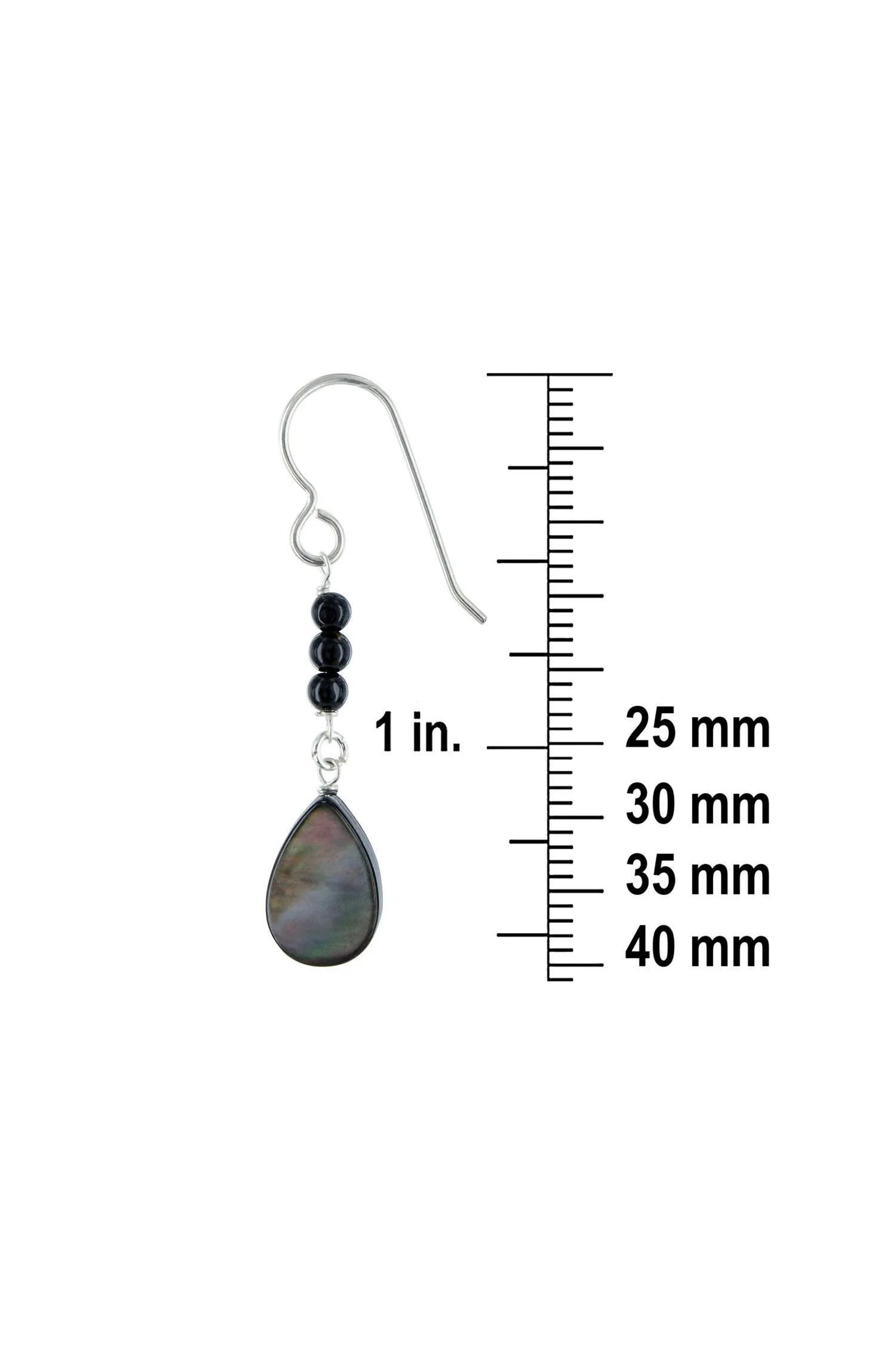 Black Onyx, Mother of Pearl Gemstone Dainty Earrings