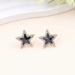 Black Star Crystal Stud Earrings