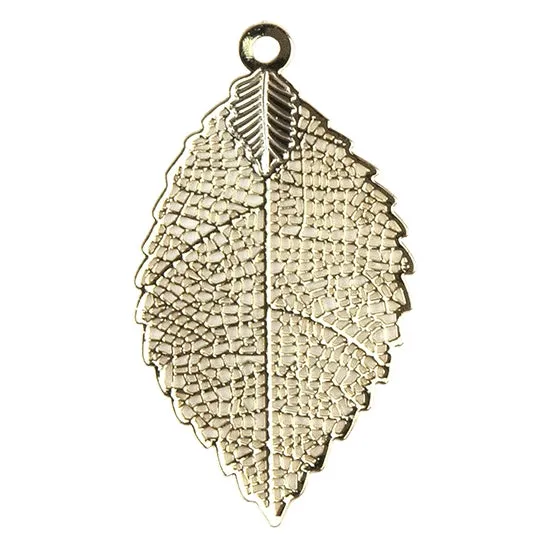 Brass Pendants - Delicate Leaf - 18k Gold Plated - Pkg/4