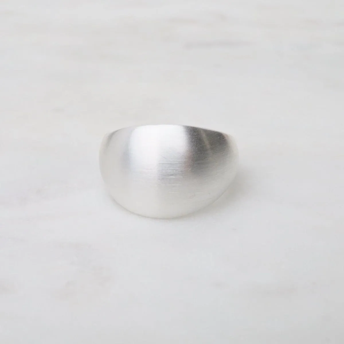 Brushed Sterling Silver Tapered Wide Ring