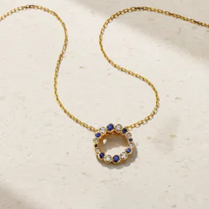 Bubbly Continuity Sapphire and Diamond Pendant