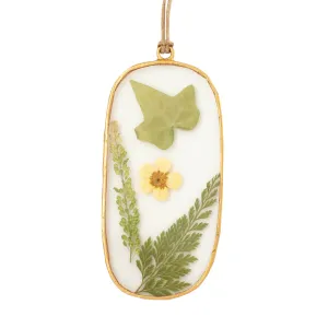 Buttercup Squoval Pressed Floral Pendant