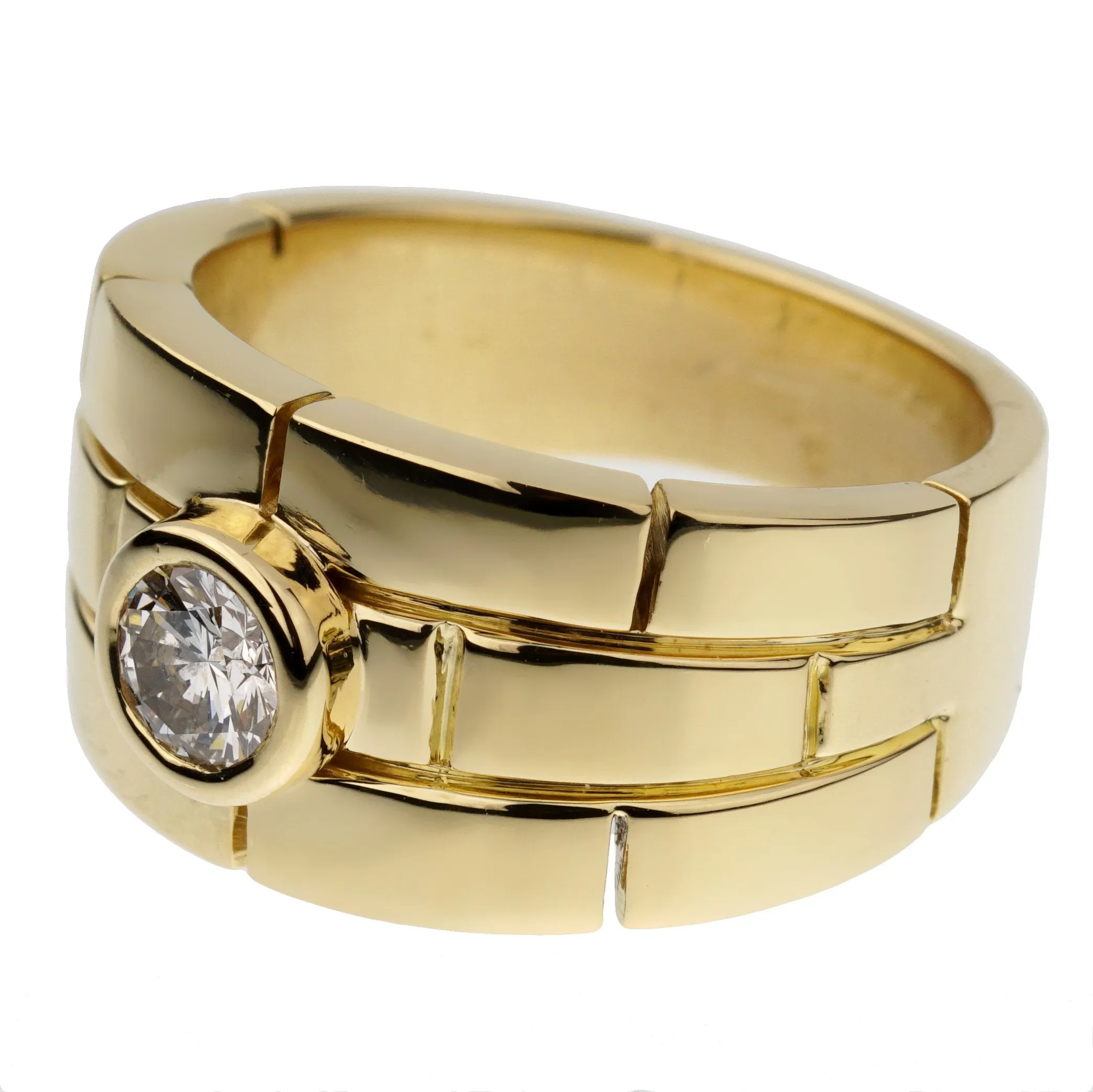 Cartier Panthere Solitaire Yellow Gold Band Ring Size 5 3/4