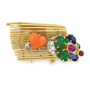 Cartier Tutti Frutti Lovers' Bench Brooch