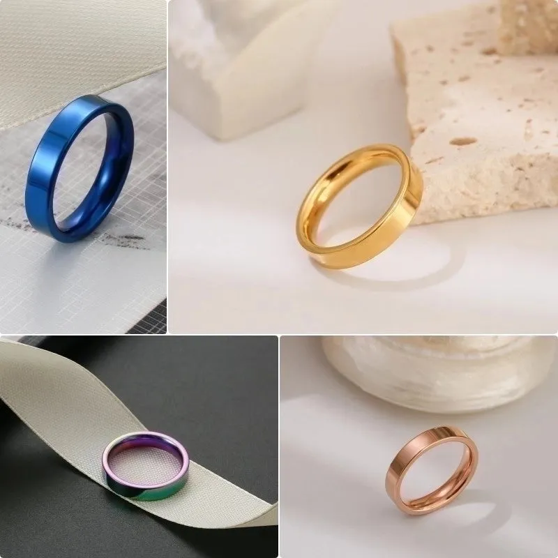 Casual Simple Style Circle Titanium Steel Plating Rings