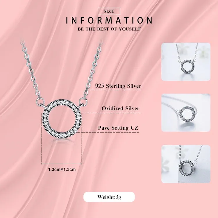 Classic 🤎 Clear Cubic Zirconia Circle Necklace For Women