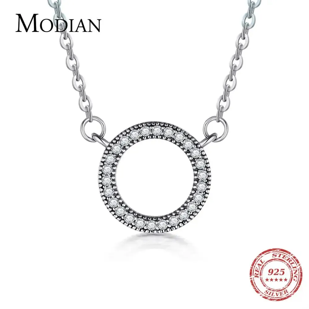 Classic 🤎 Clear Cubic Zirconia Circle Necklace For Women