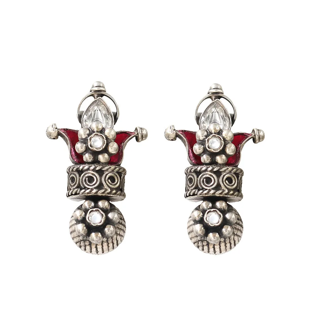 Crafted Grace: Sangeeta Boochra Signature Silver Earrings