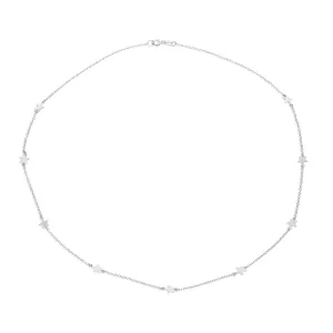 Dainty Celestial Multi Star Strand Necklace in Sterling Silver USA Patriotic Design