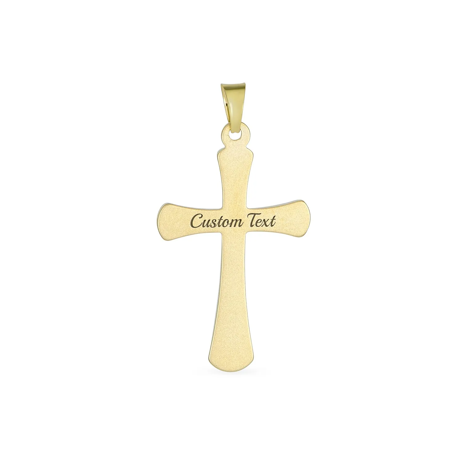 Delicate 14K Yellow Gold Cross Pendant Necklace - No Chain Included