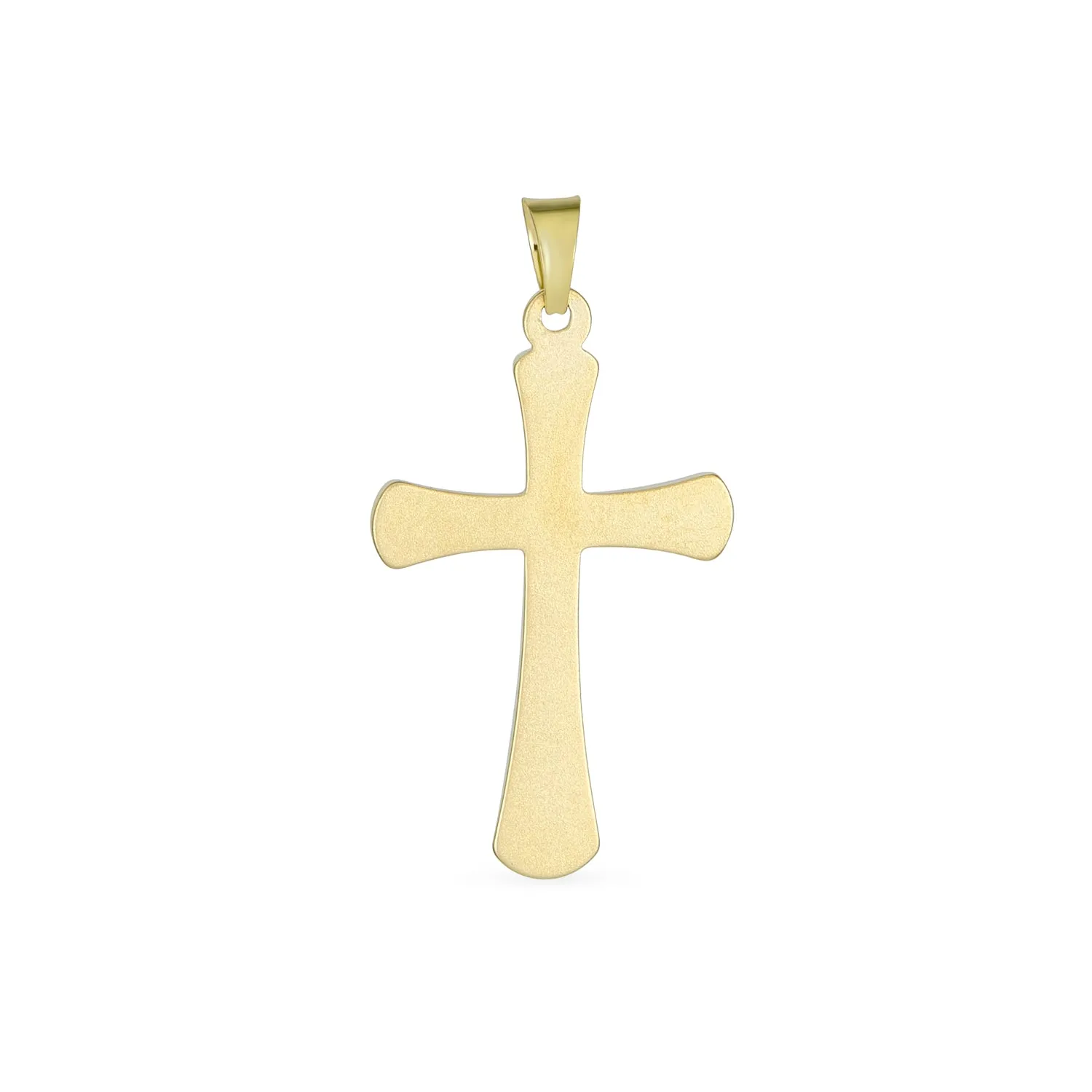 Delicate 14K Yellow Gold Cross Pendant Necklace - No Chain Included