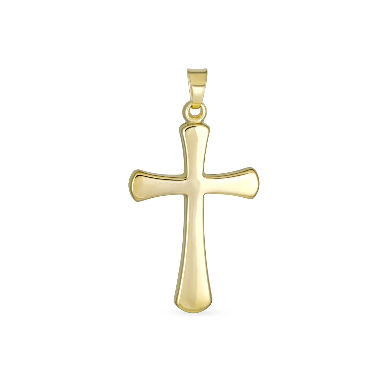 Delicate 14K Yellow Gold Cross Pendant Necklace - No Chain Included