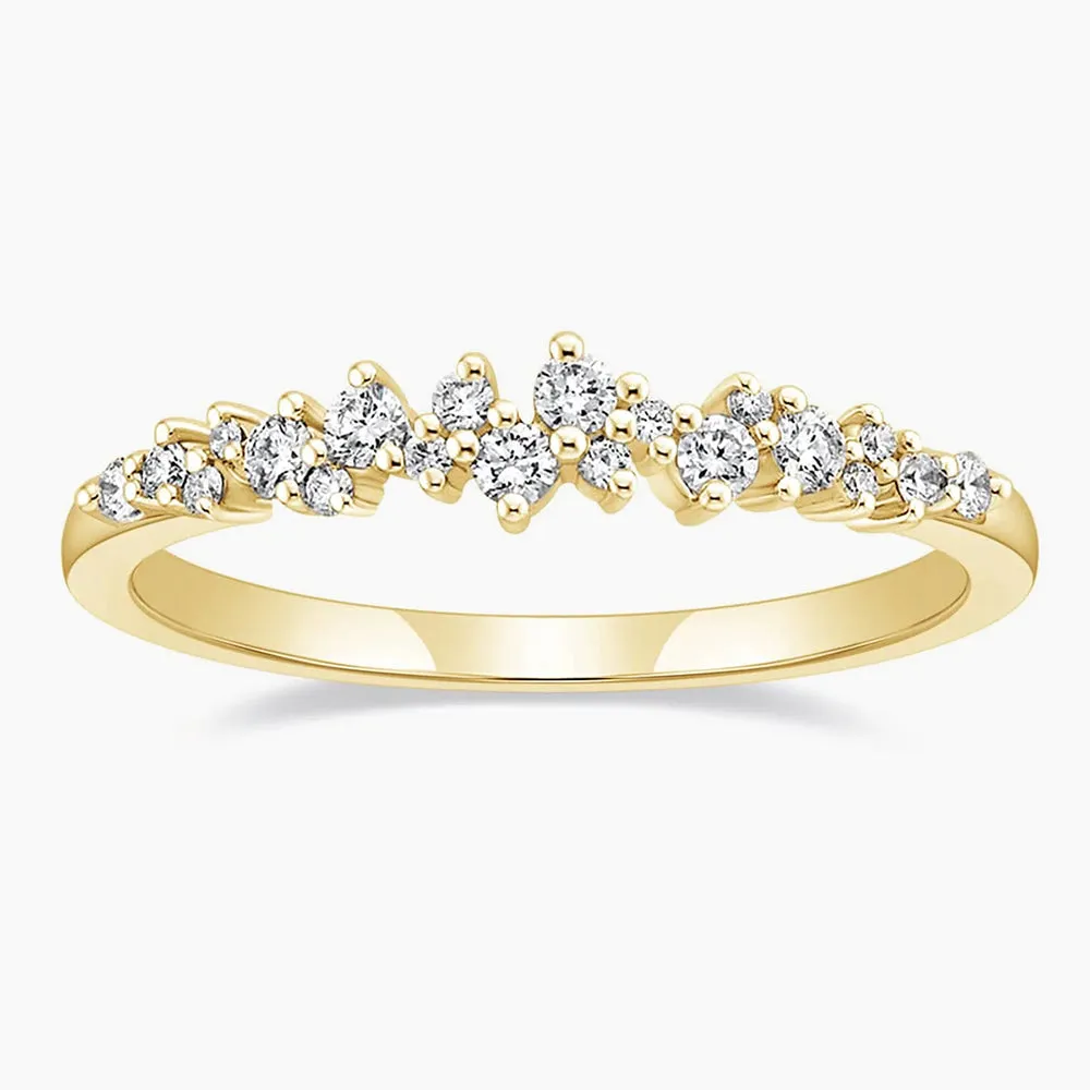 Delicate Stackable Cluster Wedding Rings for Women