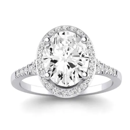 Desert Rose Moissanite Matching Band for Oval Center (Band Only. Engagement Ring Not Included)