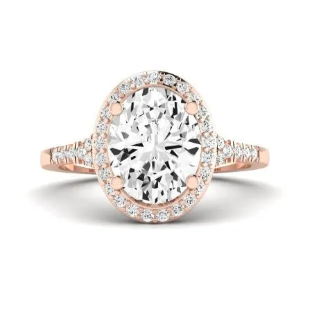 Desert Rose Moissanite Matching Band for Oval Center (Band Only. Engagement Ring Not Included)