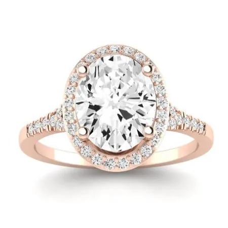 Desert Rose Moissanite Matching Band for Oval Center (Band Only. Engagement Ring Not Included)