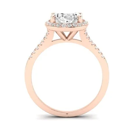 Desert Rose Moissanite Matching Band for Oval Center (Band Only. Engagement Ring Not Included)