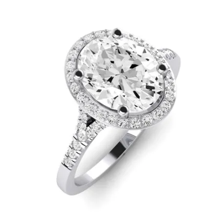 Desert Rose Moissanite Matching Band for Oval Center (Band Only. Engagement Ring Not Included)