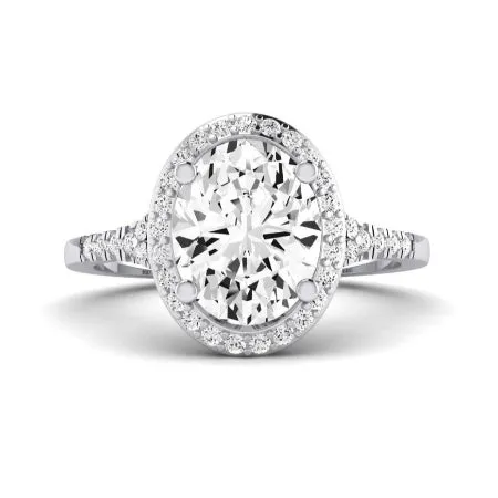 Desert Rose Moissanite Matching Band for Oval Center (Band Only. Engagement Ring Not Included)