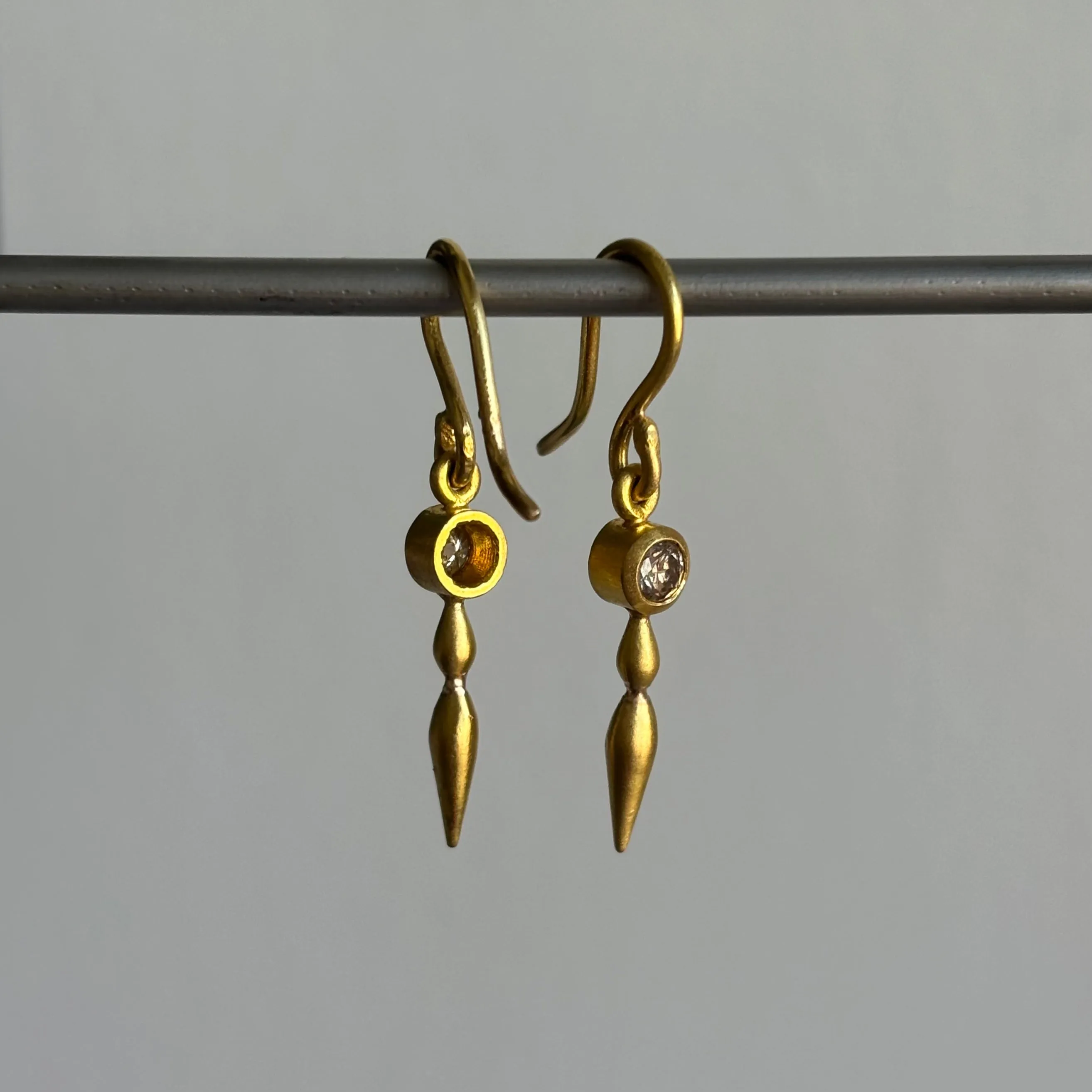 Diamond Double Drop Pod Earrings