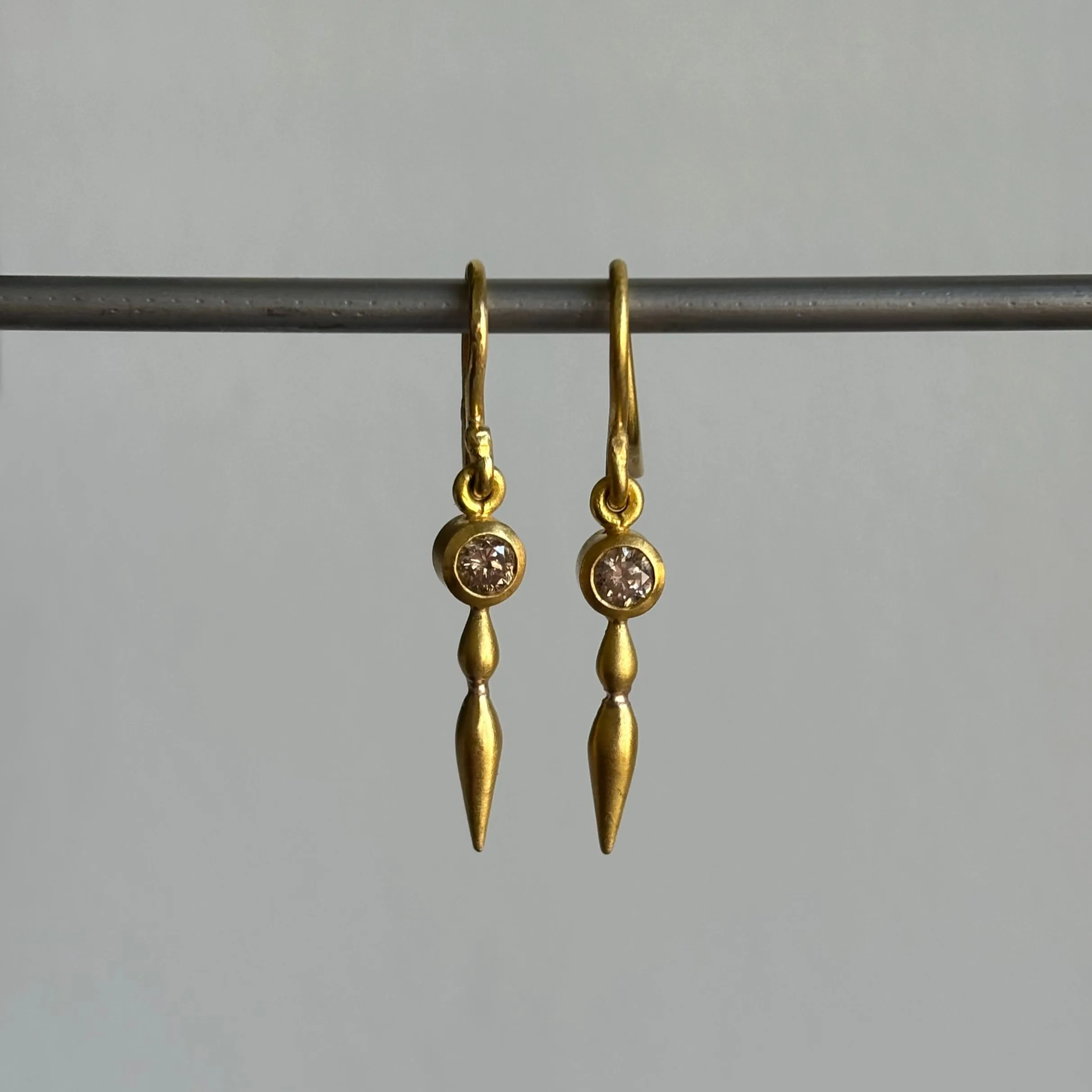 Diamond Double Drop Pod Earrings