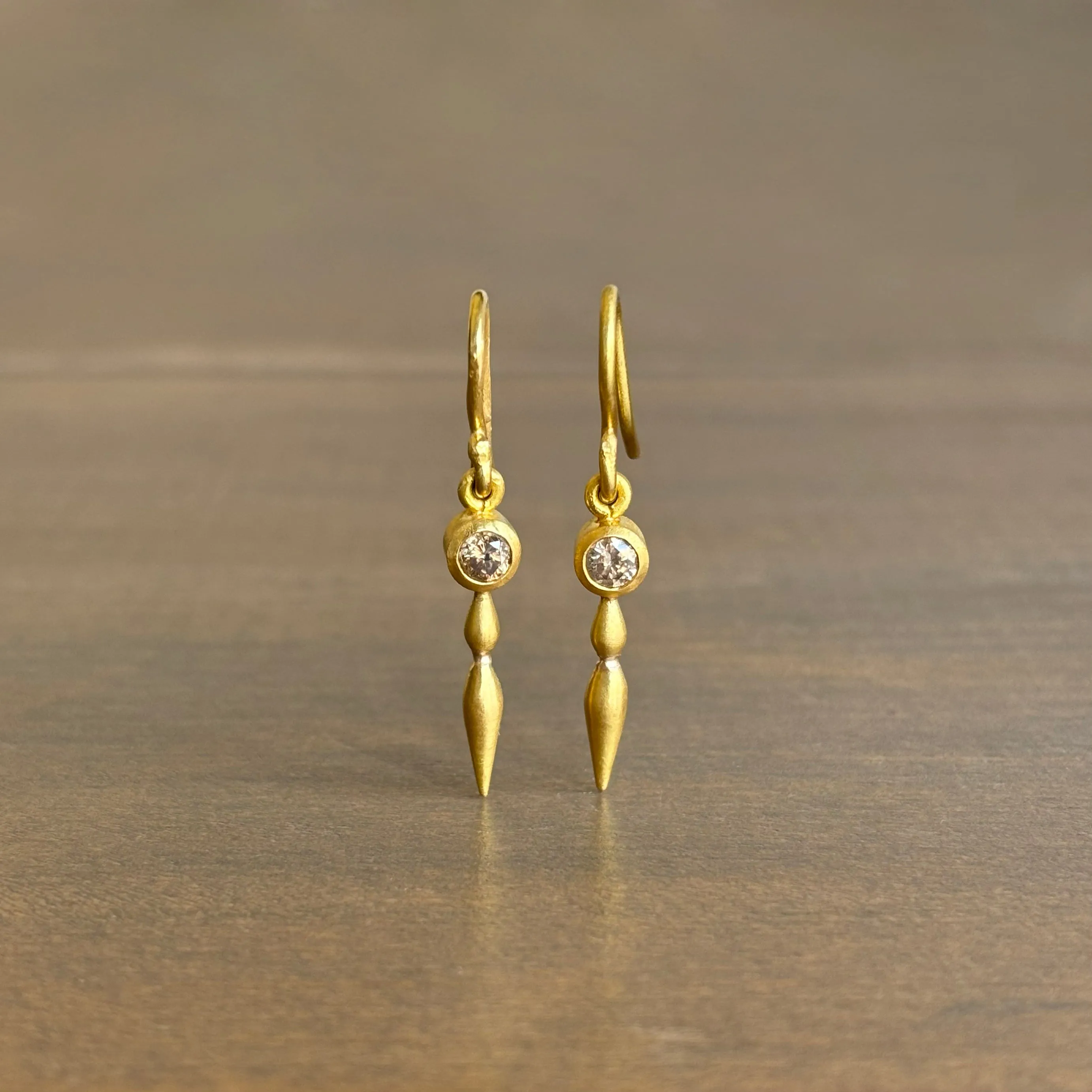 Diamond Double Drop Pod Earrings